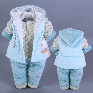 女男宝宝冬装棉衣热卖厂家批发婴儿童外套衣服棉袄马甲三件套装
